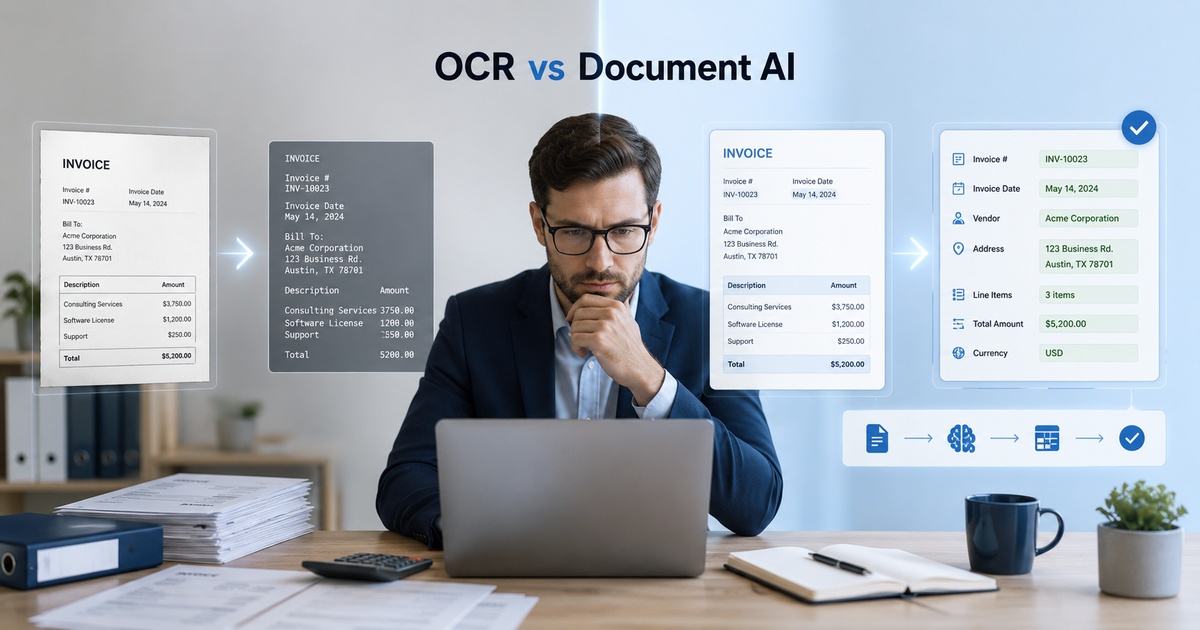 Featured image for OCR vs Document AI: Which One Fits Your Finance Workflow